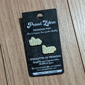 Proud Zebra She/Her Pronoun Pins